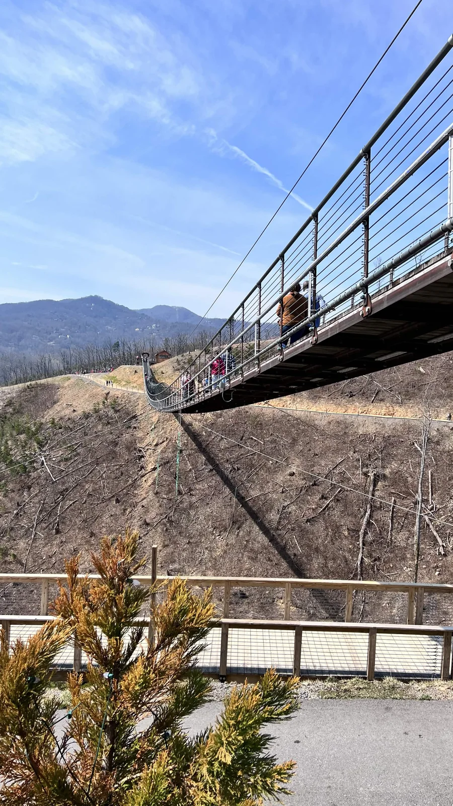 A mountain skybridge attraction near Pigeon Forge